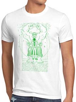 style3 Vitruvianischer Hulk Herren T-Shirt Comic Kino da Vinci, Größe:XXL, Farbe:Weiß von style3