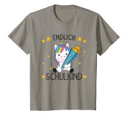 Kinder endlich Schulkind Einschulung Schultüte Schüler Einhorn T-Shirt von süße Tiere für Kinder 1. Klasse Schulkind