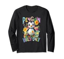 Baby Pinguin mit Blumen süße Pinguine See Vogel Tochter Langarmshirt von süßer farbenfrohe Pinguin Liebhaber Outfits