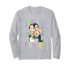 Baby Pinguin mit Blumen süße Pinguine See Vogel Tochter Langarmshirt von süßer farbenfrohe Pinguin Liebhaber Outfits