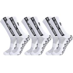 taonganui 3 Paare Fußballsocken, Fussball Sportsocken 39-46 Anti Rutsch Grip Fußball Socken Rutschfeste Fussballsocken für Herren Damen Kinder, Weiß von taonganui