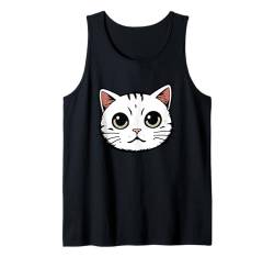 Süße Katze Katzenkopf Gesicht lustige Comic Cartoon Katze Tank Top von tatia4design