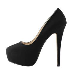 ticticlily Pumps Damen Plateau Stiletto Frühling Herbst Casual High Heels Abendschuhe Pumps Schwarz 40 EU von ticticlily