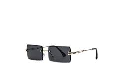 tigratigro Sonnenbrille für Damen, reflektierend, rechteckig, ohne Rahmen, quadratische Sonnenbrille, grau von tigratigro