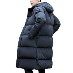 tinbarry Daunenmantel Herren Winter Lange Steppmantel Warm Pufferjacke Parka Jacke mit Kapuze Verdicken Wintermantel Männer Thermojacke von tinbarry