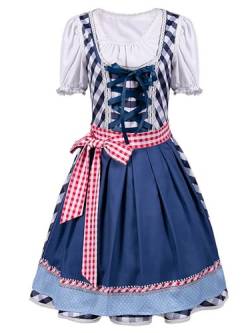 tiorhooe Dirndl für Damen Oktoberfest Outfit Frauen Midi Trachten Trachtenkleid von tiorhooe