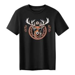 tiorhooe Trachtenshirt Herren Oktoberfest Tshirt Männer Trachten Hirsch T-Shirt von tiorhooe