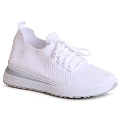 topschuhe24 2389 Damen Plateau Light Sneaker, Farbe:Weiß, Größe:39 EU von topschuhe24