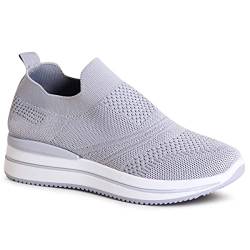 topschuhe24 2721 Damen Plateau Sneaker Light Slipper, Farbe:Grau, Größe:41 EU von topschuhe24
