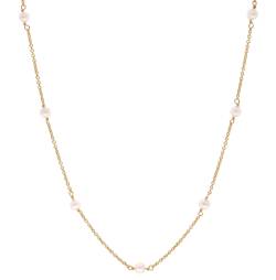 trendor 68154 Damen-Halskette mit Perlen 925 Silber Vergoldet 45 cm von trendor