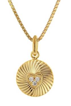 trendor Halskette mit Anhänger 925 Silber Vergoldet liebevoller Halsschmuck für Damen, elegante Gechenkidee und modisches Accessoire 68236-40 40 cm von trendor