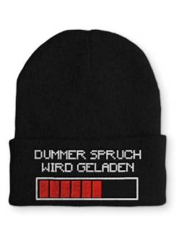 Strickmütze Dummer Spruch Wird geladen Mütze Wintermütze lustige Beanie mit Stick, Farbe: Black von tshirtladen