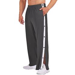 unilarinna Jogginghose Herren Reha Hose mit seitlicher Knopfleiste zum öffnen Button Up Trainingshose Postoperative Sporthose von unilarinna