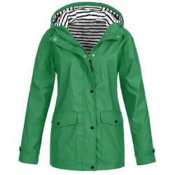 unilarinna Regenjacke Damen Wasserdicht Winddichter Atmungsaktiv Regenmantel Regenparka mit Kapuze Leichte Dünne Windbreaker Übergangsjacke Große Größen Windjacke Trenchcoat Wandern Sommerjacke S-5XL von unilarinna