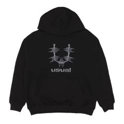 Leichtes Herren-Kapuzenpullover Metal Hoodie Schwarz von usual