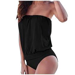 Bikini Damen Bauchweg Ohne Träger Monokini Tankini Elegant Strandmode Sommer Badeanzüge Strand Sport Vintage Badeanzüge Für Damen Anzug Damen Figurformend Effekt Damen Kleidung Schwarz S von uxxnjfg