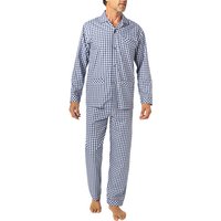 van Laack Herren Pyjama blau Baumwolle Kariert von van Laack