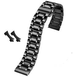 vazzic YingYou 14 15 16 18 19 20 21 22 23 24 mm Uhrenarmband, kompatibel mit Männern und Frauen. Geeigneter Edelstahl mit gebogenen Armband-Zubehörbändern(Black,15mm) von vazzic