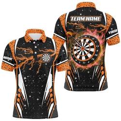 vhasport Personalisierte orangefarbene Dart-Trikots mit Blitzmotiv für Herren & Damen - Team- und Liga-Trikots T2149 von vhasport