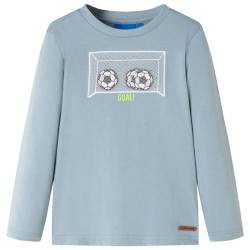 Kinder-Langarmshirt mit Fußballtor Pullover Sweatshirt T-Shirt Hellblau 116 von vidaXL