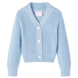 vidaXL Kinder-Strickjacke Mädchen Langarm Pullover Kinderjacke Jacke Pulli Blau 140 von vidaXL