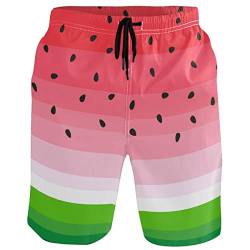 visesunny Stilvolle Herren-Badehose, schnelltrocknend, Strandbekleidung, Sport, Schwimm-Shorts, Urlaub, Party, Badeanzüge, Wassermelonenstreifen, XL von visesunny