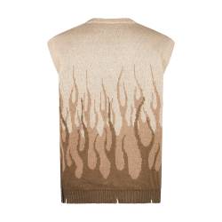 Weste fur Herren, armellos, Jacquard-Flammen-Beige von vision-of-super