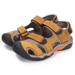 visionreast Herren Sandalen Sport Outdoor Atmungsaktive Sandalen Wandern Sandalen Sommer-Wanderschuhe für den Sport Geschlossene Outdoor-Sandalen Klettverschluss Trekking von visionreast