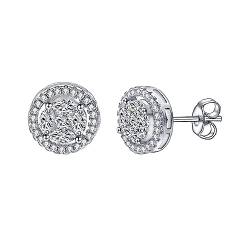 Vissen Runde Silber Ohrringe Damen Geometrische Cubic Zirkonia Hypoallergene Ohrstecker Modeschmuck von vissen