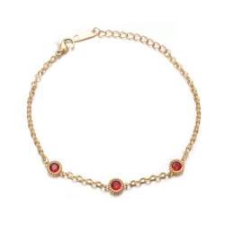 VISSEN Vergoldete Armbänder Damen Rotes Zirkonia Hochzeit Ketten Armband Personalisiertes Modeschmuck von VISSEN