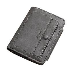 vohiko Herren Kartenetui Kurze Slim Wallet Herren Geldbörse Klein Leather Portemonnaie Wallet Portmonee Brieftasche Kreditkartenetui Geldbeutel mit Druckknopf von vohiko