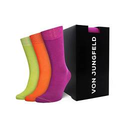 von Jungfeld® - 3er Set Bunte Herren Socken - Strümpfe aus Bio Baumwolle - hochwertige Herrensocken Gr. 39-42 von von Jungfeld