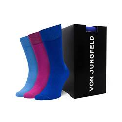 von Jungfeld® - 3er Set Bunte Herren Socken - Strümpfe aus Bio Baumwolle - hochwertige Herrensocken Gr. 43-46 von von Jungfeld