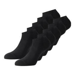 vulpes Unisex Sneaker Socken - 10 Paar kurze Strümpfe für Herren und Damen - Schwarz 43-46 von vulpes