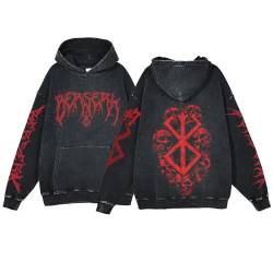 westtrend Anime Berserk Hoodie Baumwolle gewaschen Langarm Unisex Kapuzenpulli von westtrend