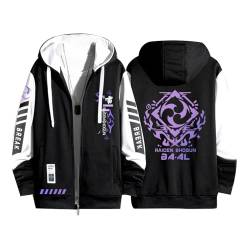 westtrend Genshin Impact Raiden Shogun Hoodie Zipper Jacket Beelzebul Cosplay Kostüm Anime Hoodie Unisex von westtrend