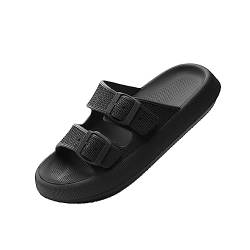 wolkensohle Hausschuhe Herren/Damen Cozislides Home Slippers Komfort Sandale Badeschuhe Unisex (Schwarz, adult, women, numeric_40, numeric_range, eu_footwear_size_system, numeric_41, medium) von wolkensohle