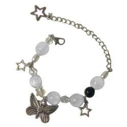 xbiez Modisches, hohles Schmetterlings-Armband mit Sternmuster, stilvoller Y2K-Schmuck, exquisite Handwerkskunst, Armreif, Charm-Accessoire von xbiez