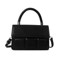 xbiez Outdoor-Umhängetasche, trendige und praktische Tasche, PU-Umhängetasche, elegante Tragetasche, tragbare Tasche für Damen und Mädchen, Schwarz von xbiez