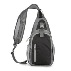 xbiez Trendige einzelne Umhängetasche, modische Brusttasche für Laufen, Camping und Outdoor-Erkundungen, Schwarz von xbiez
