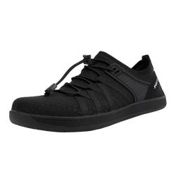 xiongwei Schuhe Sneaker Herren 43/44 Fliegen Gewebte Leinwand Bergsteigen Wandern Paar Casual Sportschuhe für Männer und Frauen Gelbe Schuhe Herren 45 (Black, 43) von xiongwei