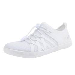 xiongwei Schuhe Sneaker Herren 43/44 Fliegen Gewebte Leinwand Bergsteigen Wandern Paar Casual Sportschuhe für Männer und Frauen Gelbe Schuhe Herren 45 (White, 37) von xiongwei