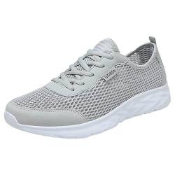 xiongwei Sneaker Herren 44 Flache Leichte Mesh Atmungsaktive Einfarbig 2090 Schuhe Herren (Grey, 47) von xiongwei