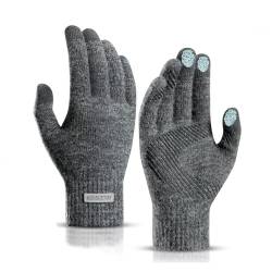 xyzmilz Handschuhe Herren Damen Winter, Winterhandschuhe Touchscreen Warme Thermo Strickhandschuhe für Laufen Radfahren ski Fahren Freizeit Outdoor (Grau, XL) von xyzmilz