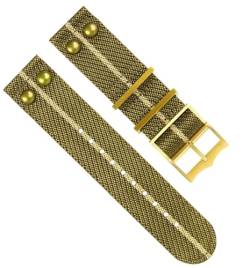 yaponuk Nieten-Nylon-Uhrenarmband für Hamilton Fabric Canvas WatchBand-Armband(A24 Gold Buckle,20mm) von yaponuk