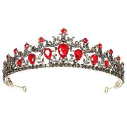 yeeplant Elegante Strass-Tiara für Hochzeiten – Krone Vintage Braut Prinzessin für Frauen, M, Metall von yeeplant
