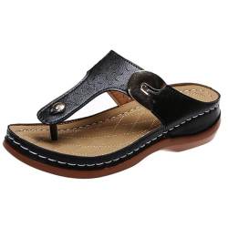 Klassische Damen-Flip-Flops: ergonomische Freizeitsandalen für Damen, Teenager und Mädchen, modische Sommerschuhe, Einheitsgröße, Baumwolle, Kein Edelstein von yeeplant