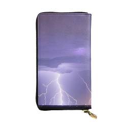 yefan Lightning Storm Geldbörse für Damen, mit Reißverschluss, lange Geldbörse, Multi-Karten-Organizer, Geldbörse und Clutch-Geldbörse, Schwarz , Einheitsgröße von yefan