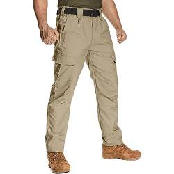 yeyity Cargohose Herren Ripstop Militär Taktische Hose Stretch Outdoor Hosen für Herren Leichte Arbeitshose Männer Wandernhose(9923,Khaki,30) von yeyity