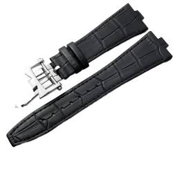 yeziu Echtes Leder-Uhrenarmband Für Vacheron Constantin Overseas Bambus-Maserung, Konvexe Schnittstelle, Ersatz-Uhrenarmbänder, 25–8 Mm(Dark blue gold,25-8mm) von yeziu